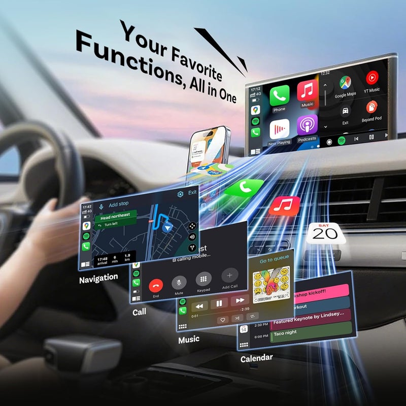 Ottocast 2026 Upgrade Mini Cube 3.0, 2-in-1 Wireless CarPlay & Android Auto Adapter, Plug & Play Dongle, Fast Auto-Reconnect, Dual-Band 5Ghz, for Cars with Wired CarPlay & Android Auto (Silver) - Image 4